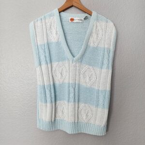 Country Concepts Cable Knit Striped Sweater Vest